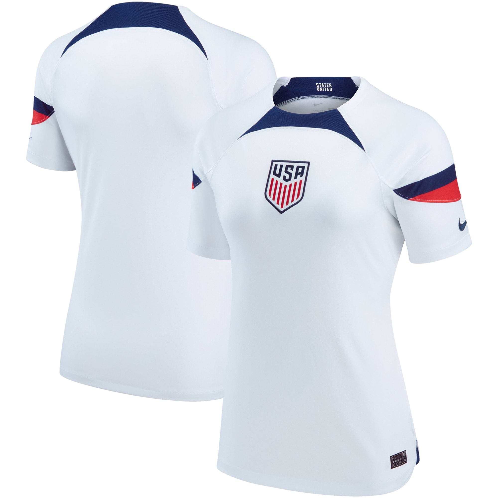 USMNT Women's 2022/23 Home Breathe Stadium Blank Jersey - White