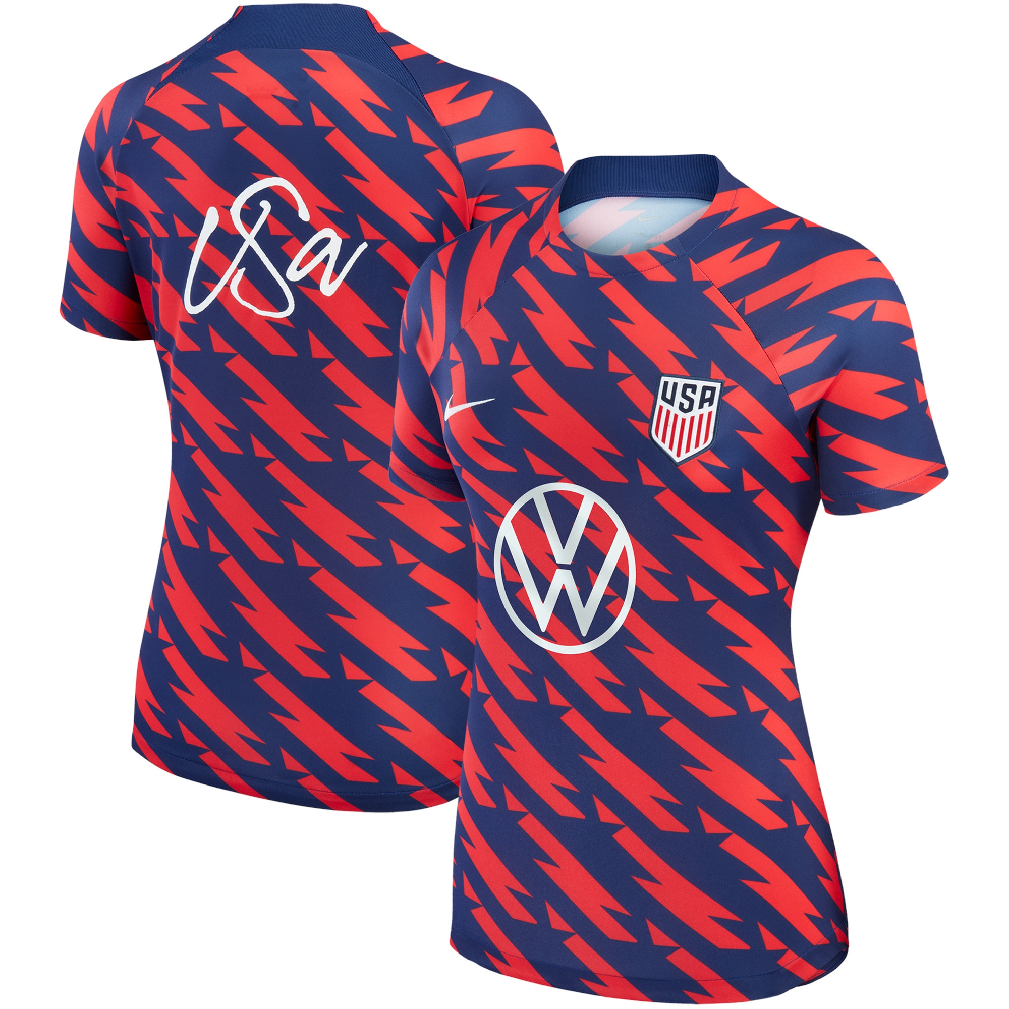 USMNT Women's 2023 Strike Drill Pre-Match Top - Red