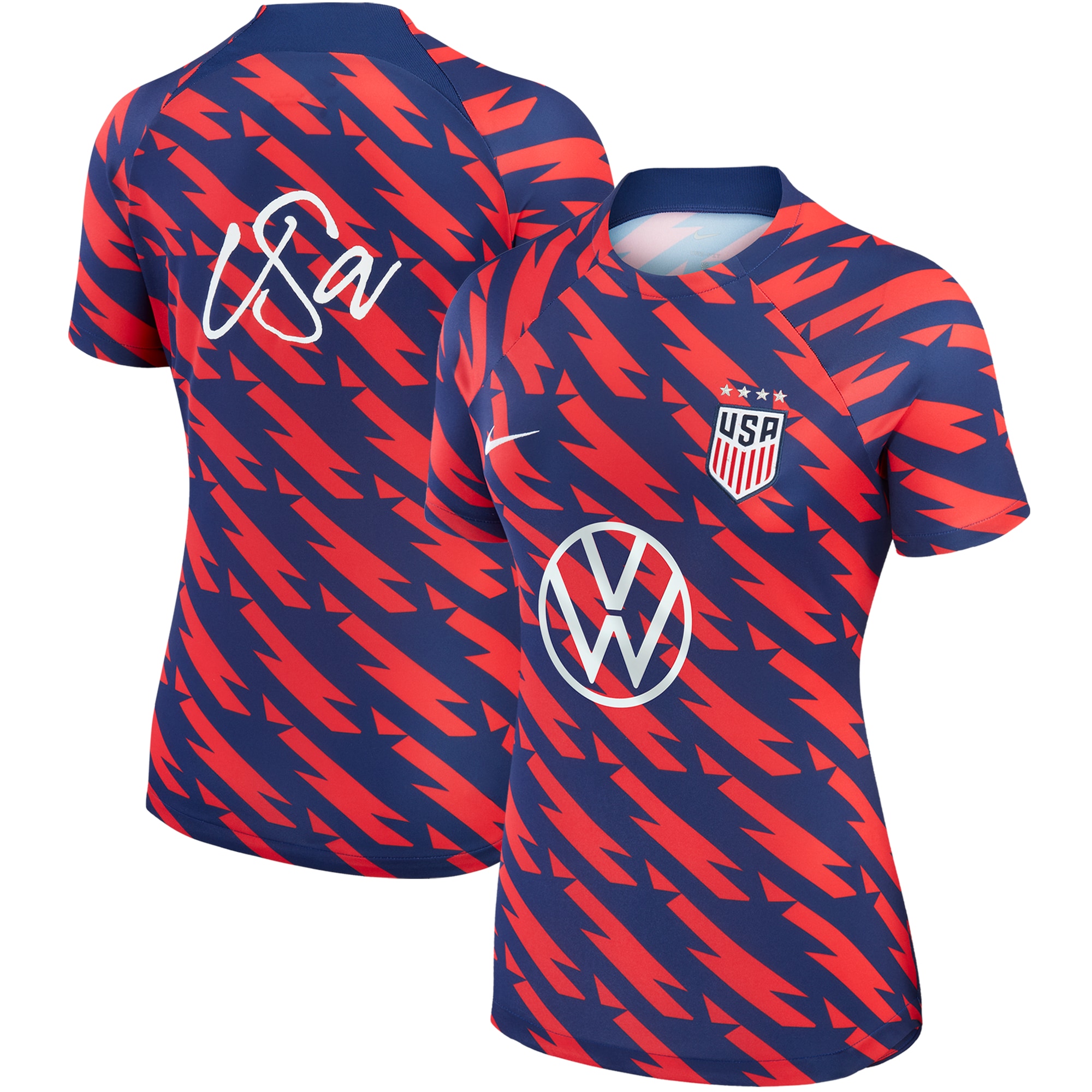 USWNT Women's 2023 Strike Drill Pre-Match Top - Navy