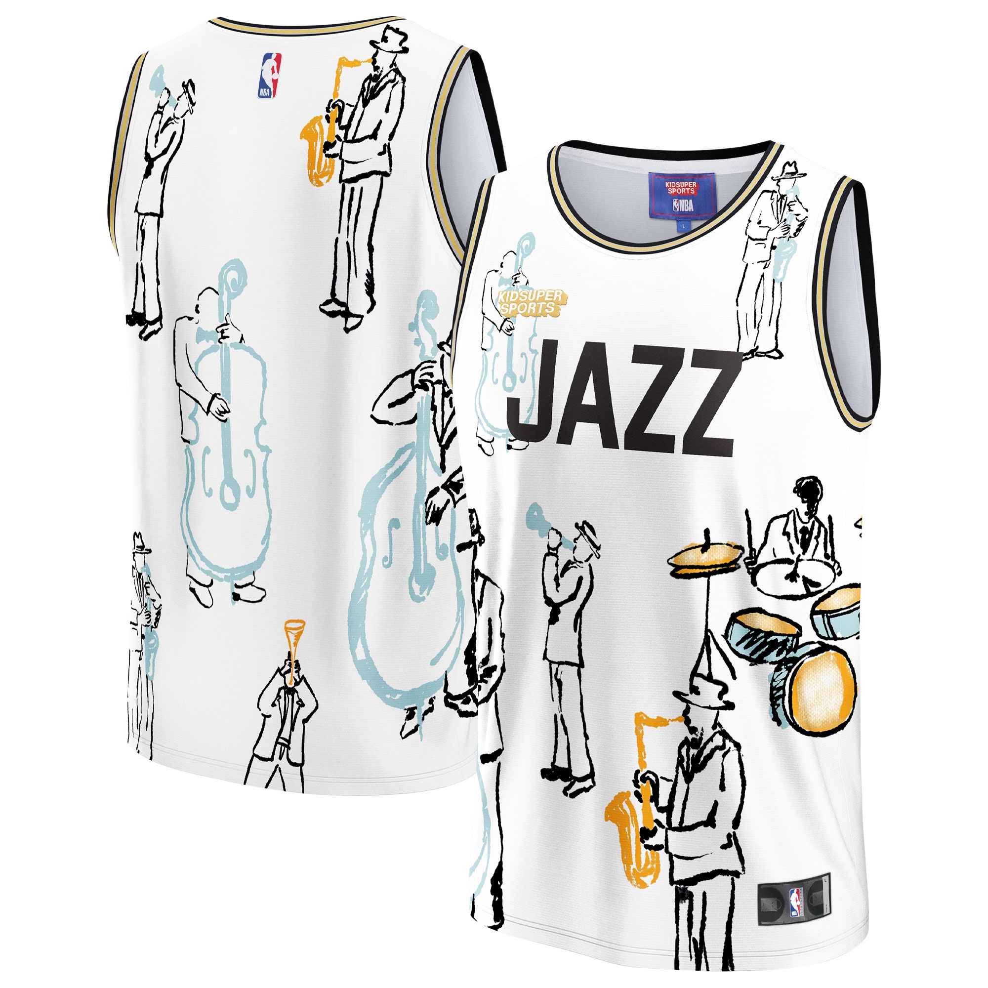 Utah Jazz & KidSuper Studios by Fanatics Unisex Hometown Jersey - White