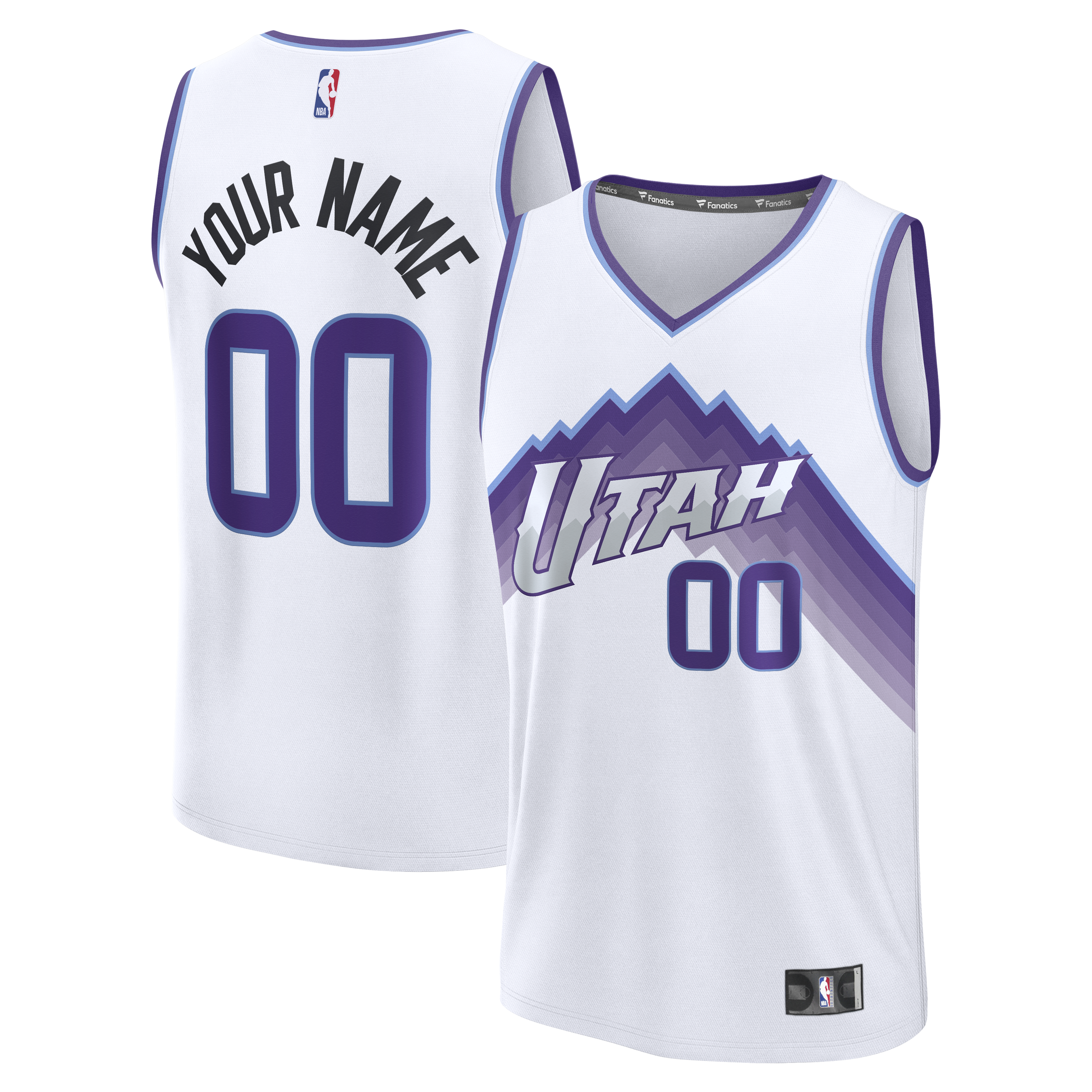 Utah Jazz Fanatics Youth Fast Break Custom Jersey - Association Edition
