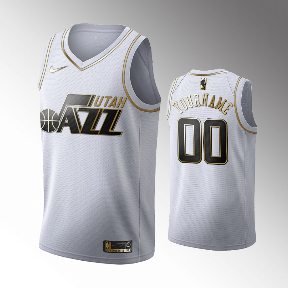 Utah Jazz Golden Edition Jersey nike - Nike Utah Jazz White Golden