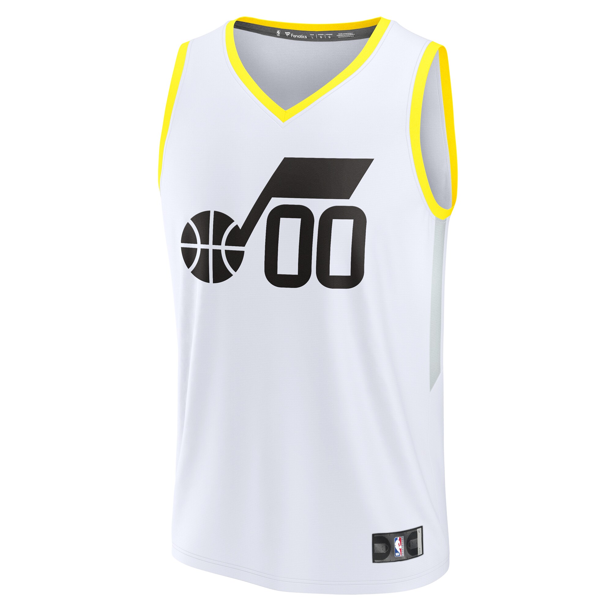 Alternative view of Utah Jazz White Custom Jersey - Fanatics - Yellow Trim