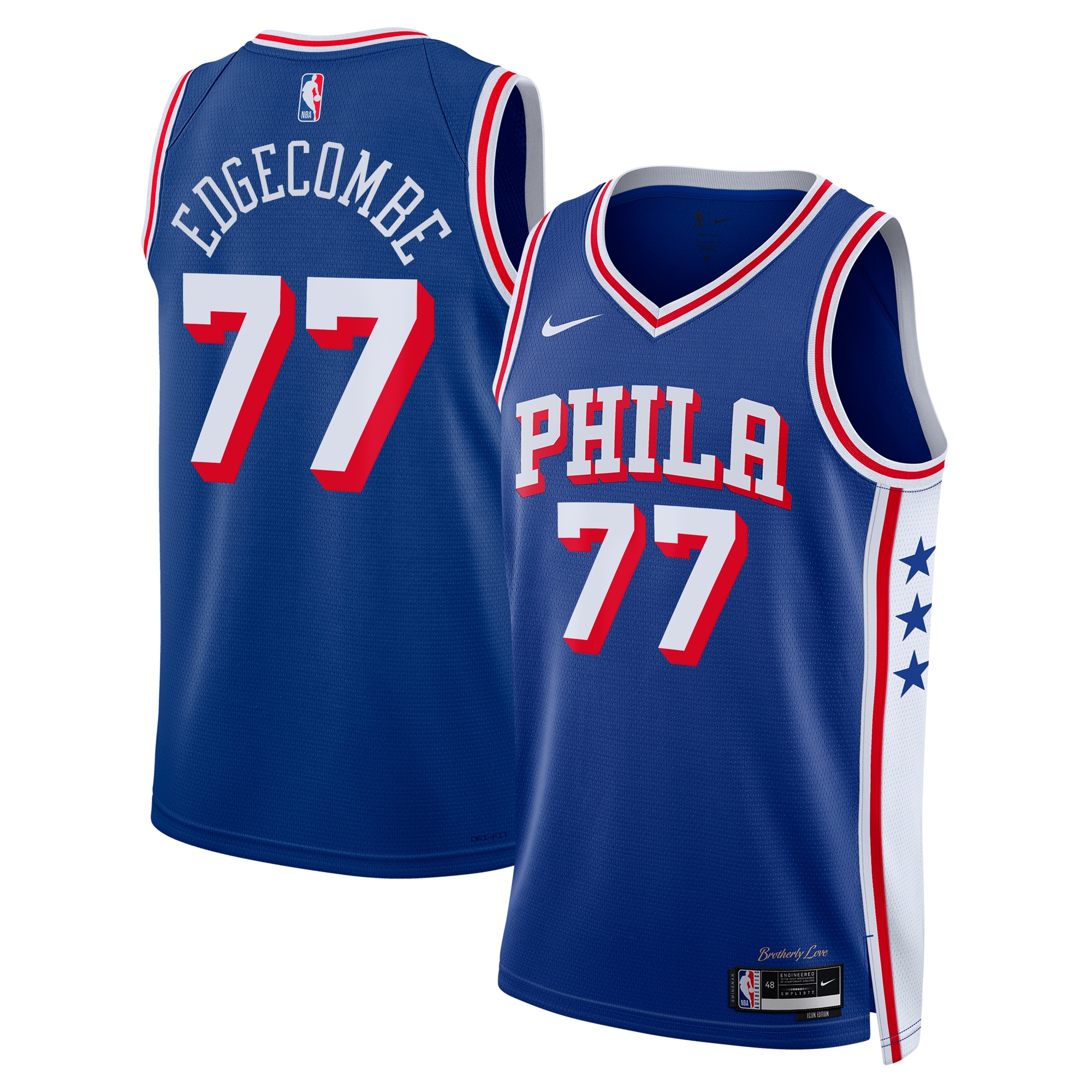 V. J. Edgecombe Philadelphia 76ers Unisex 2025 Draft First Round Pick Swingman Jersey - Icon Edition - Royal