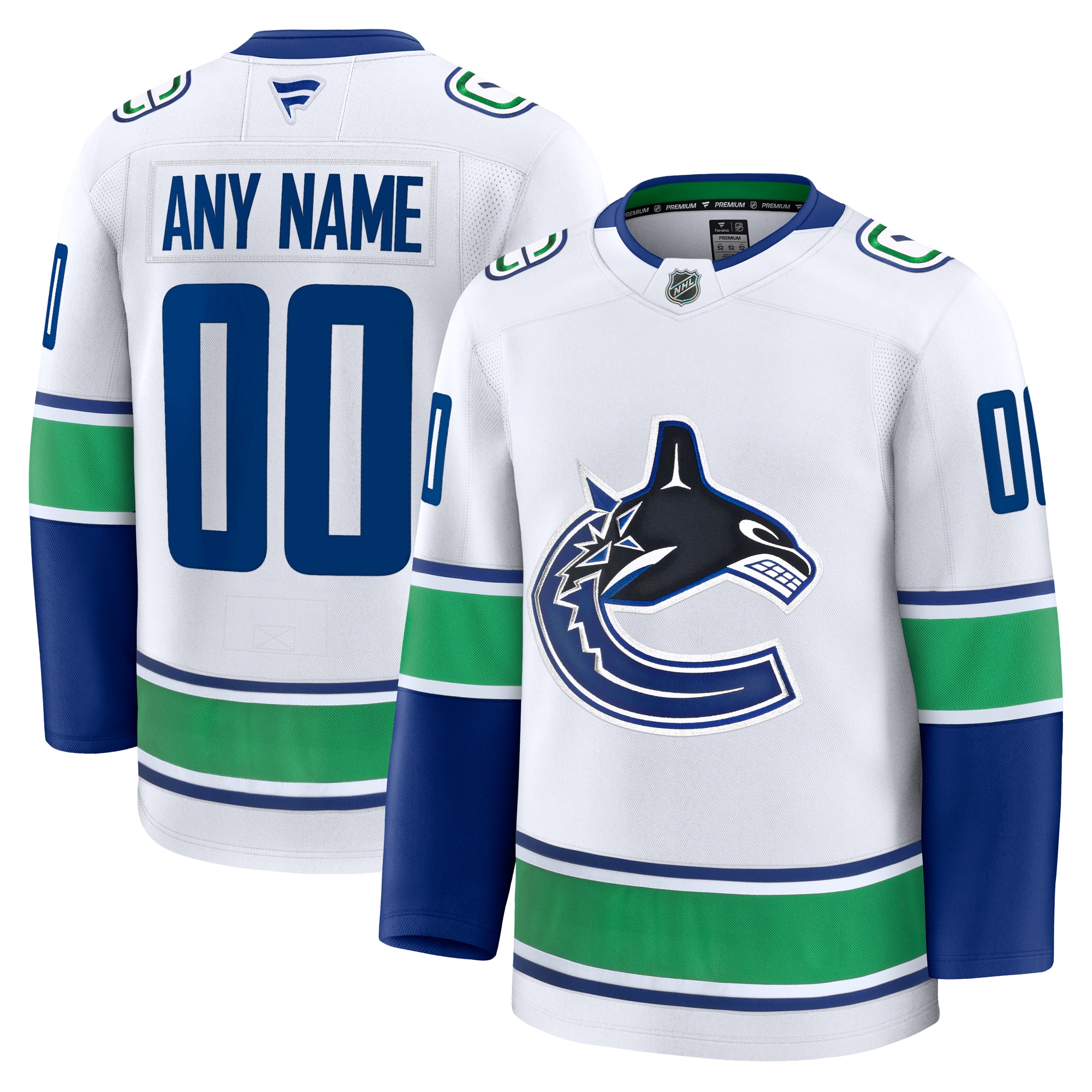 Vancouver Canucks Fanatics Away Premium Custom Jersey