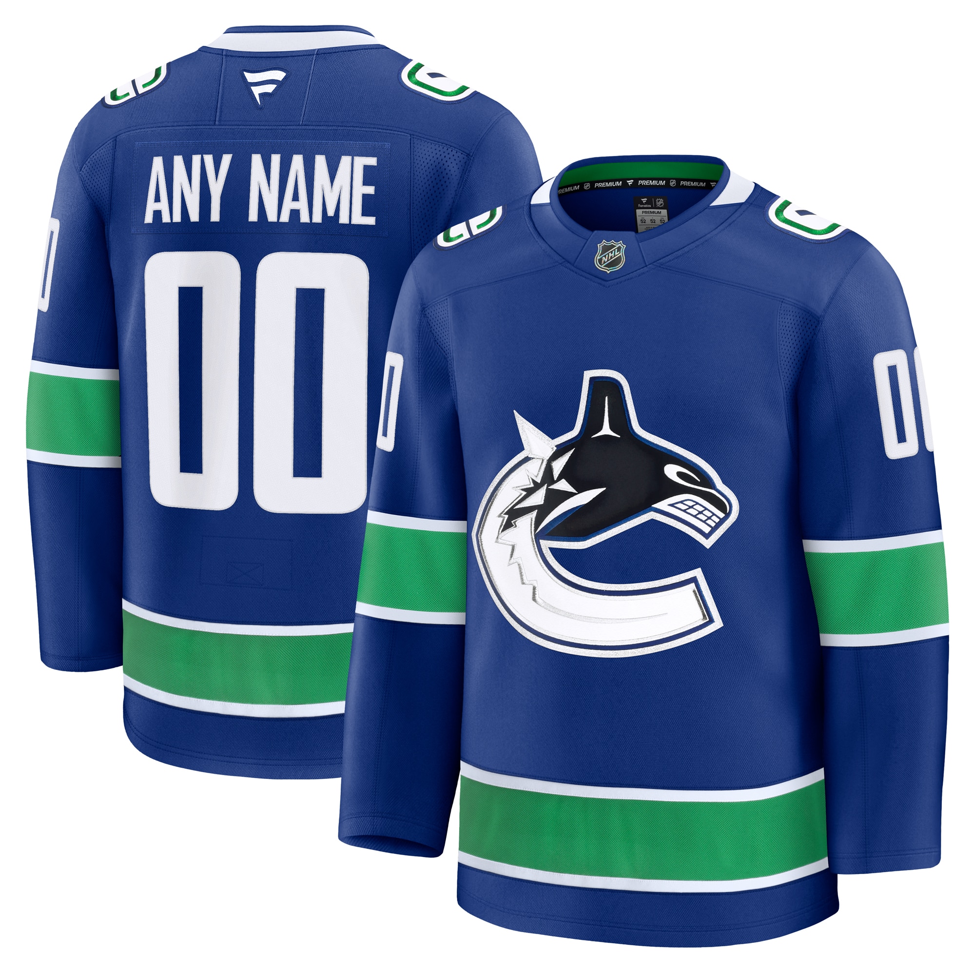 Vancouver Canucks Fanatics Home Premium Custom Jersey
