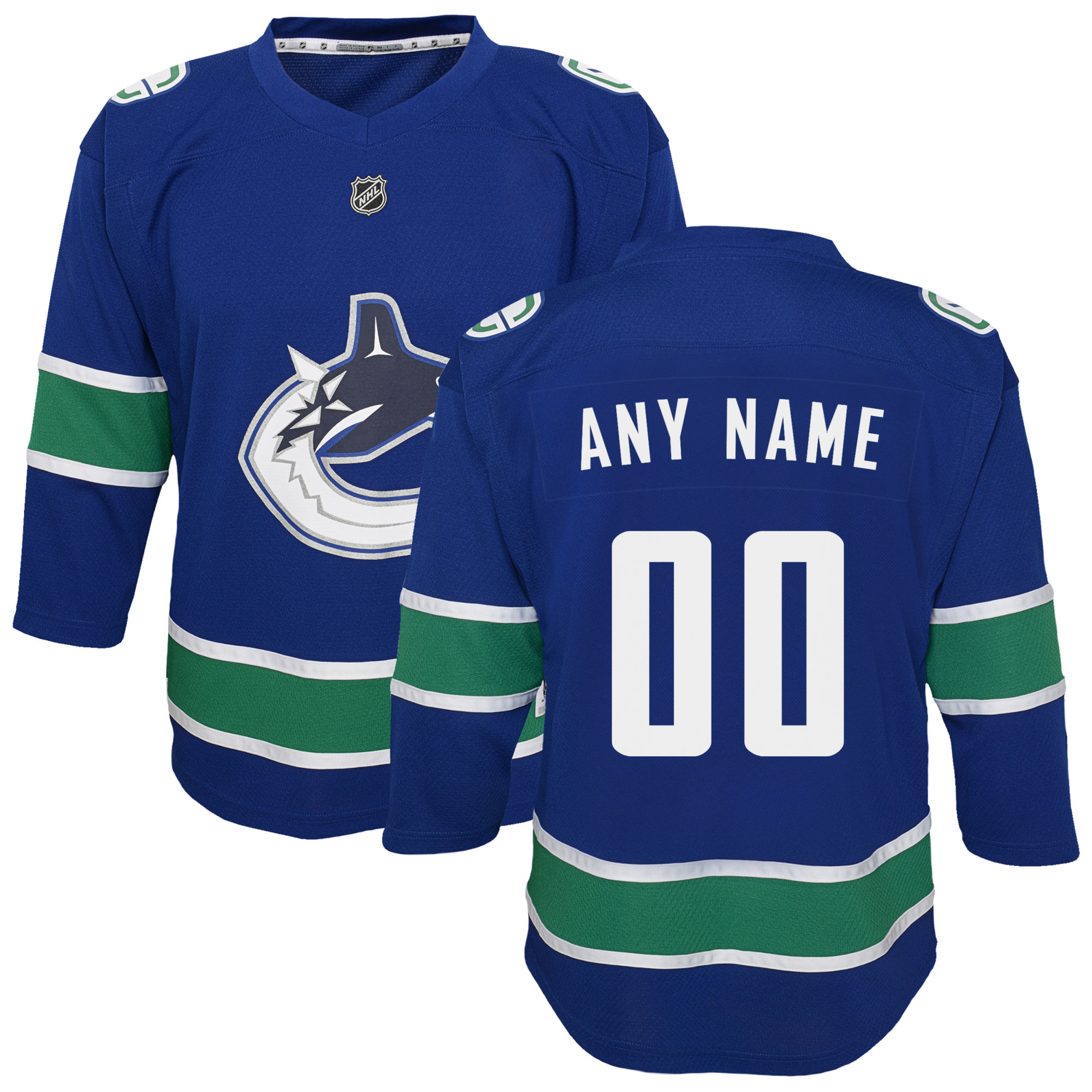 Vancouver Canucks Youth Custom Jersey - Blue