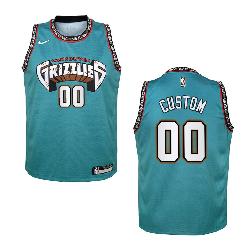 Vancouver Grizzlies Teal Jersey - Custom Nike Throwback
