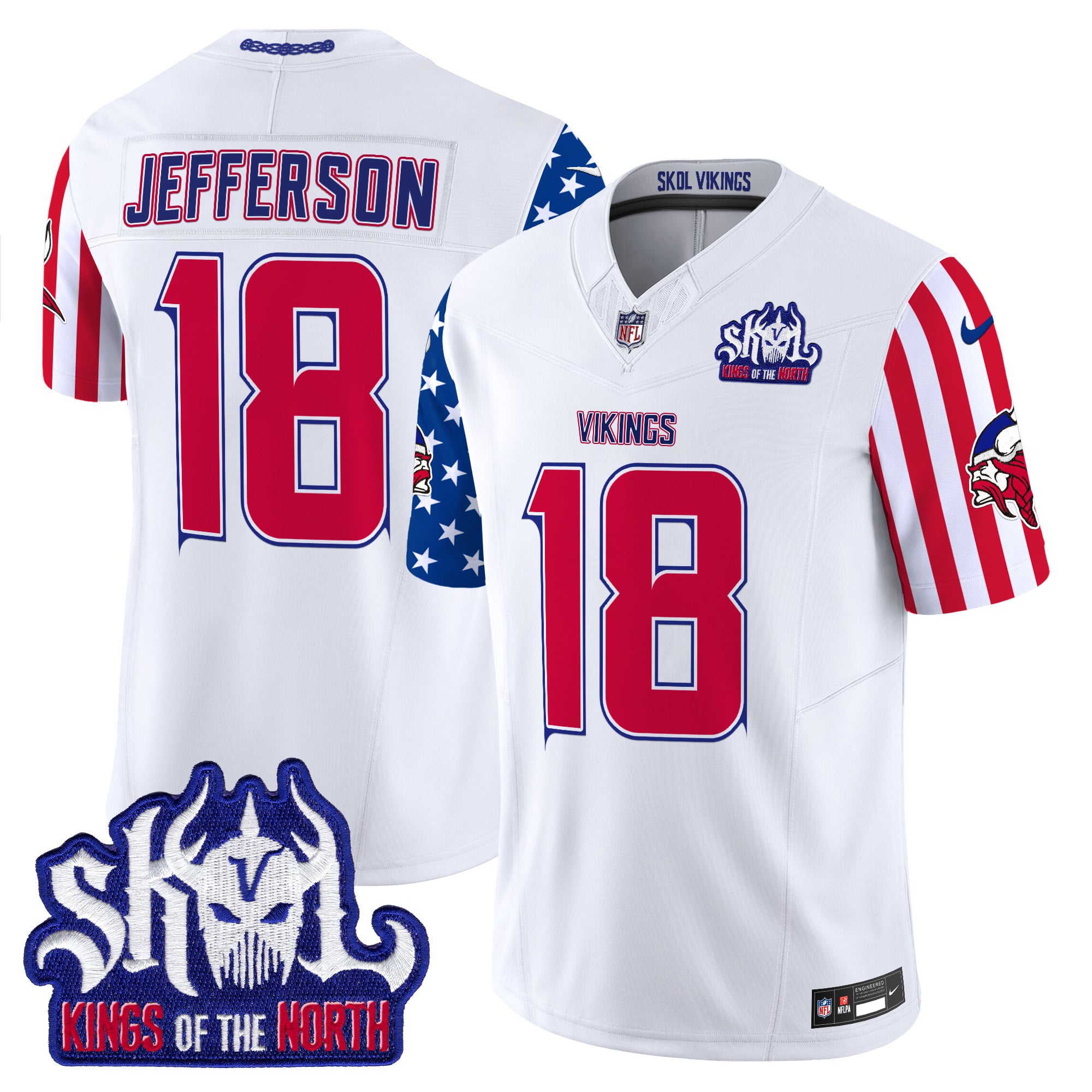 Alternative view of Vikings Darnold #14 Jersey - Nike - White Kings of the North