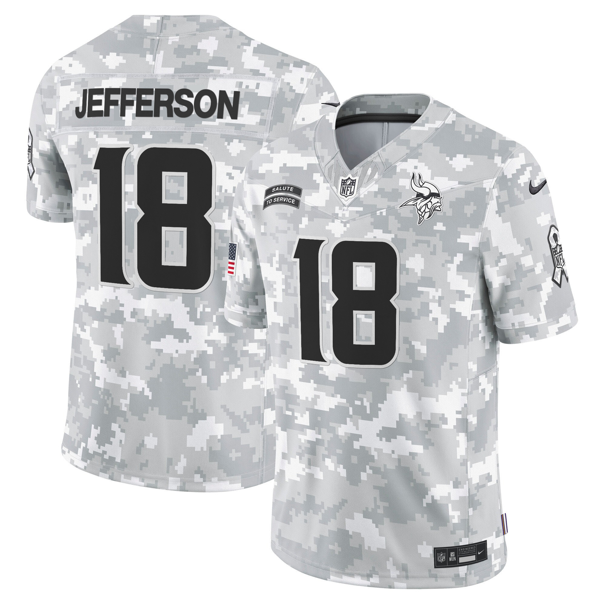Alternative view of Vikings Darnold Camo Jersey - Nike Vikings Darnold #14 - Gray Camo