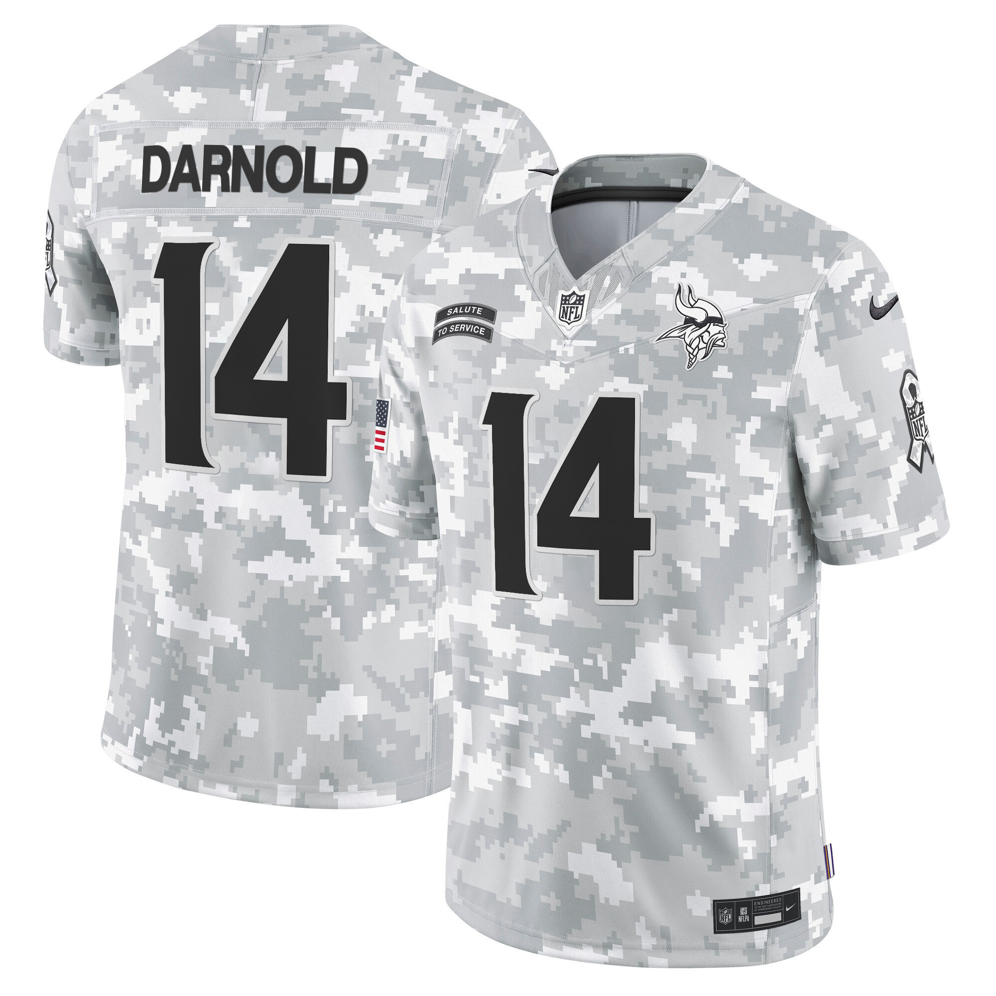 Vikings Darnold Camo Jersey - Nike Vikings Darnold #14 - Gray Camo