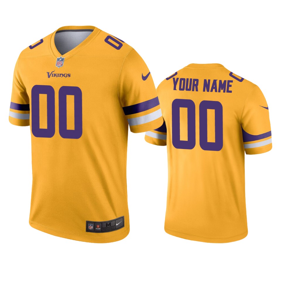Vikings Gold Custom Jersey - Nike - Personalized Style