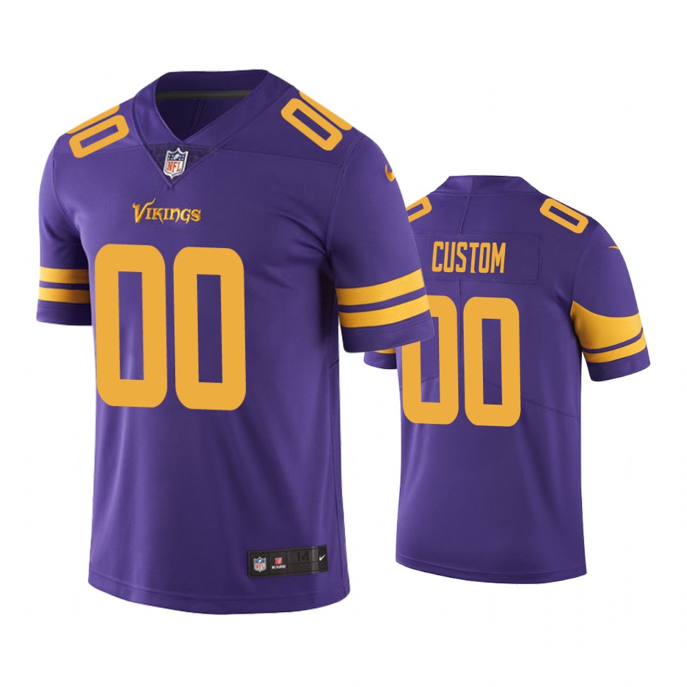 Vikings Gold Custom Jersey - Nike Vikings Purple & Gold Custom Jersey