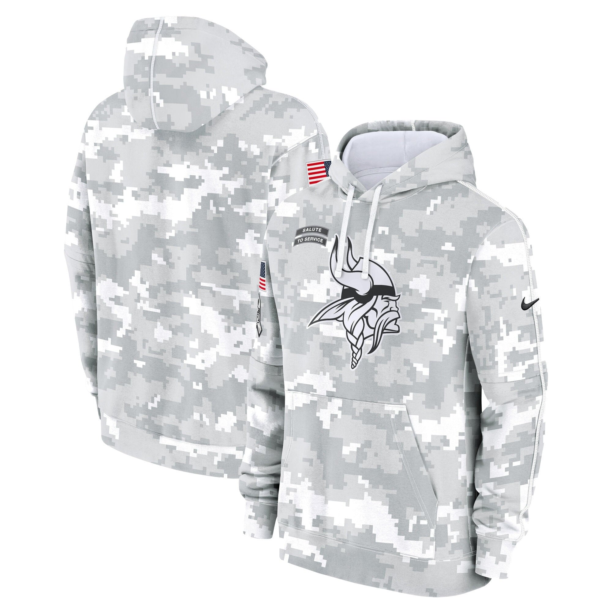 Vikings Gray Camo Hoodie - Nike Vikings Salute To Service Hoodie