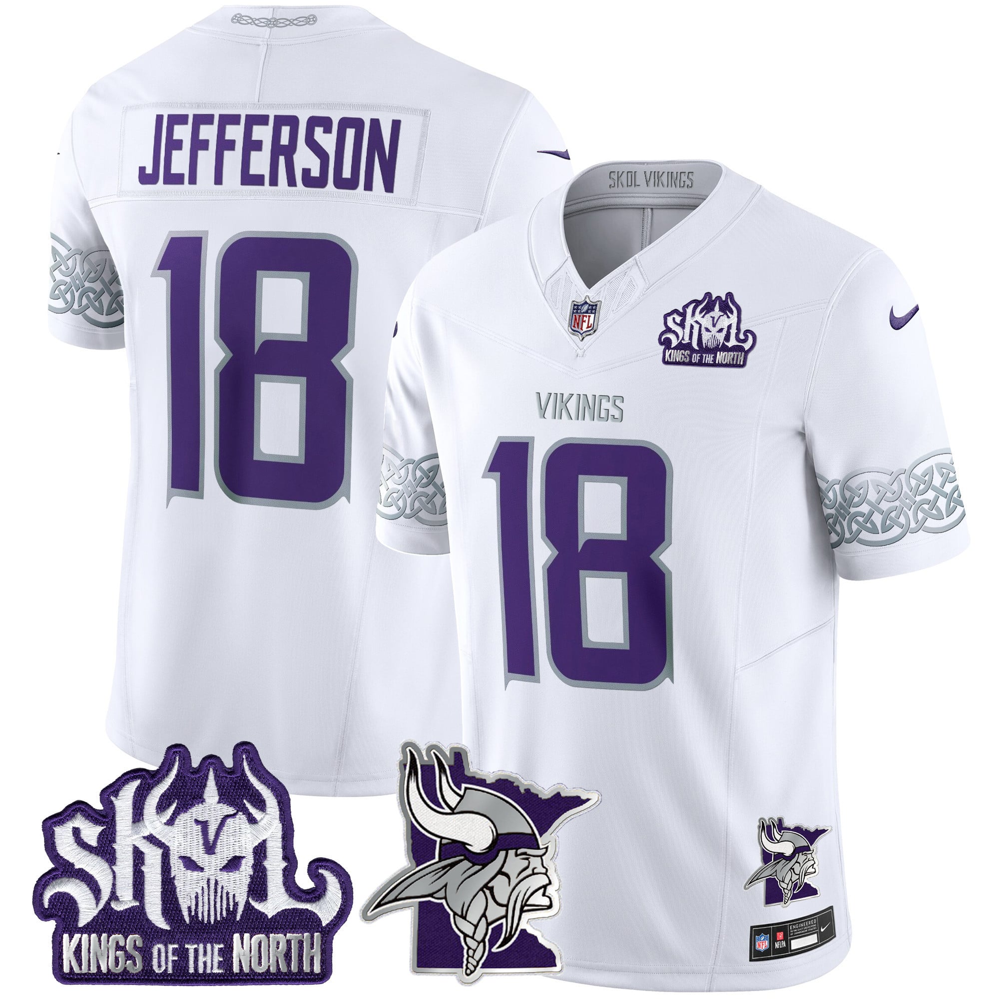 Alternative view of Vikings McCarthy #9 Jersey - Nike - White Kings of the North