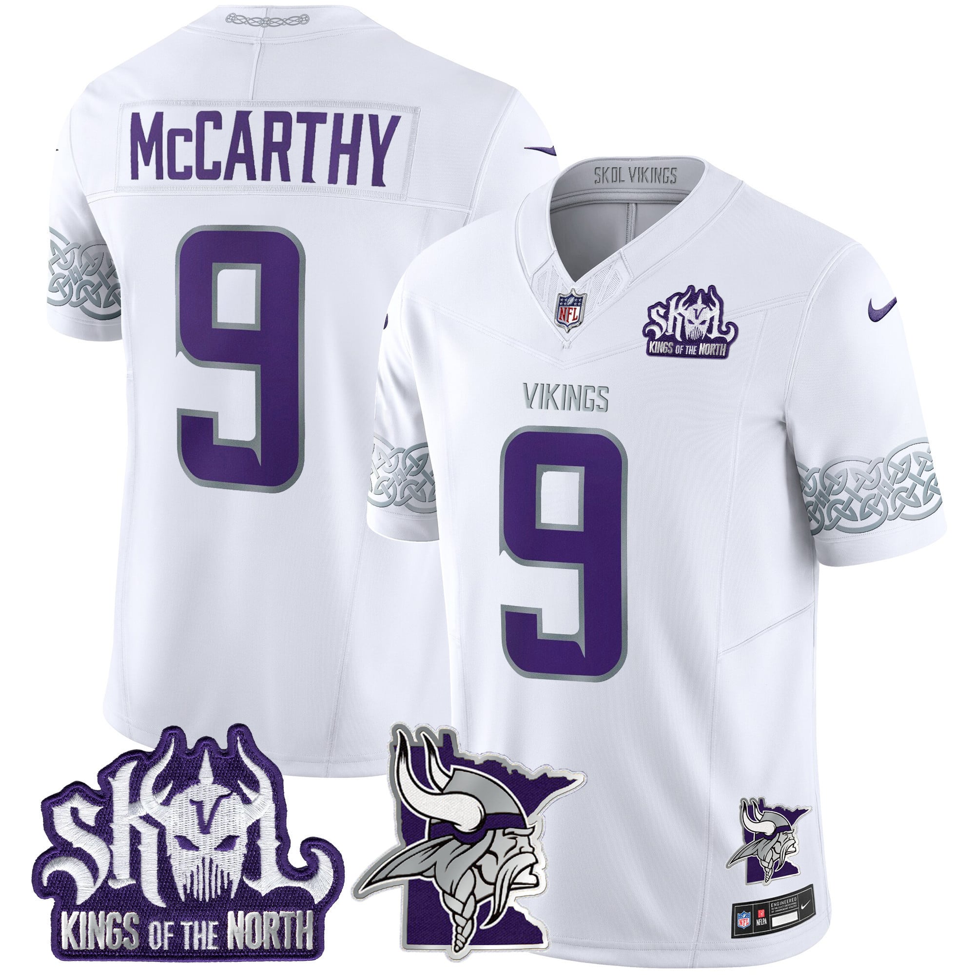 Vikings McCarthy #9 Jersey - Nike - White Kings of the North