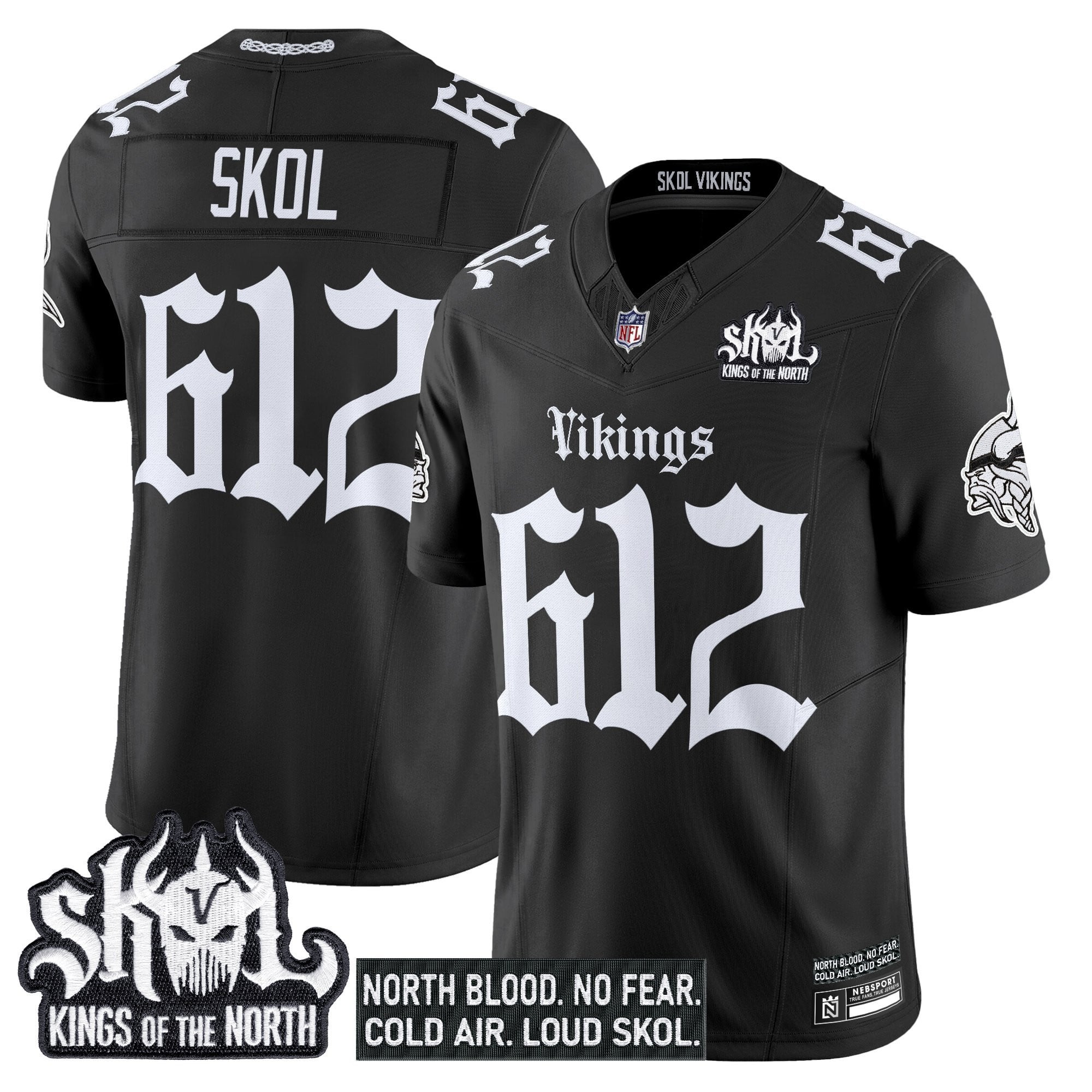 Alternative view of Vikings McCarthy Black Jersey - Nike Vikings McCarthy #9 Black Jersey