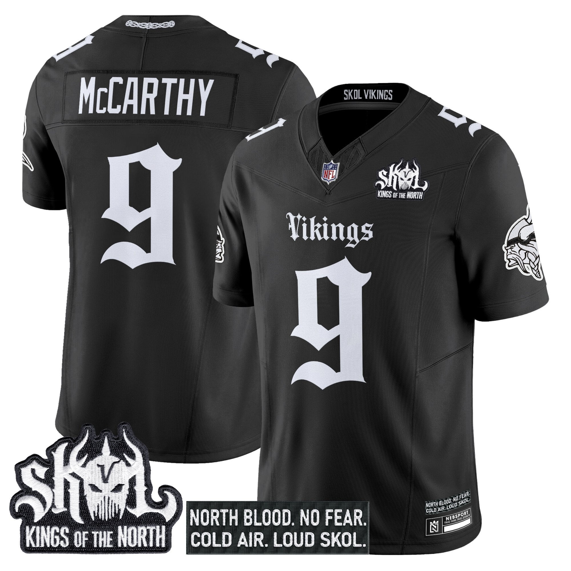 Vikings McCarthy Black Jersey - Nike Vikings McCarthy #9 Black Jersey