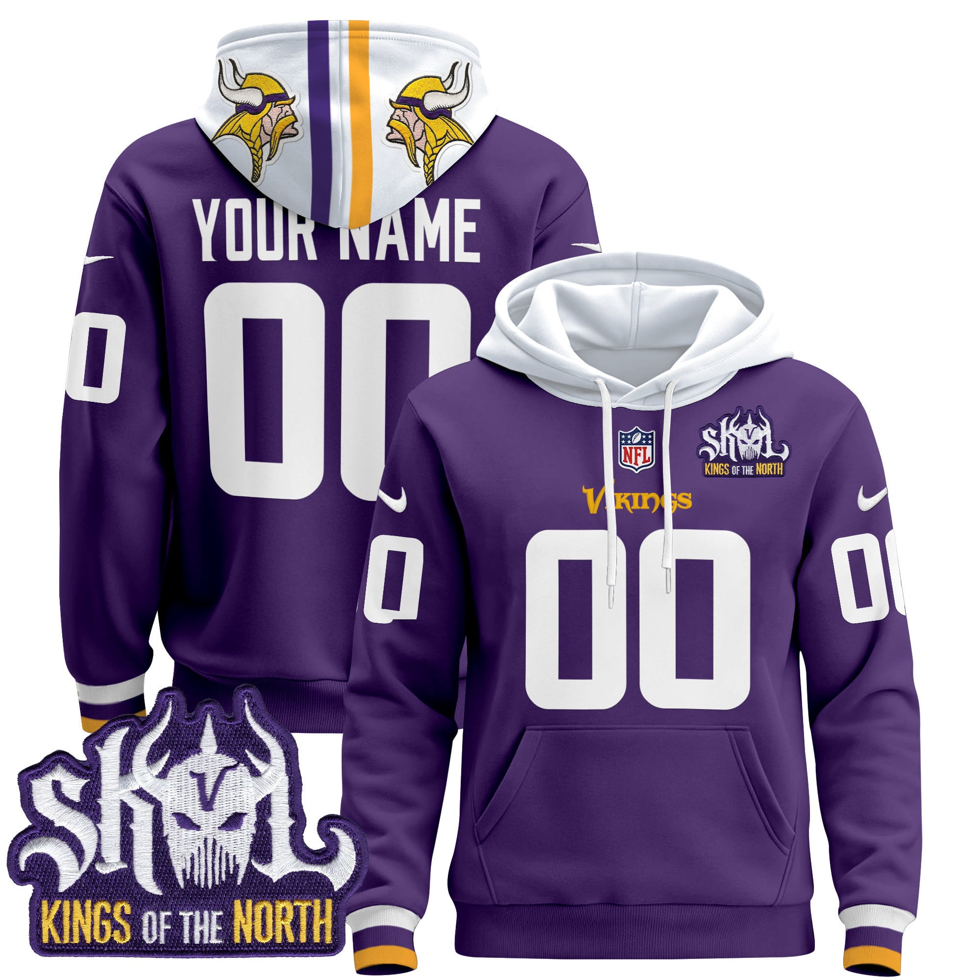 Vikings Purple Hoodie - Custom NFL Vikings Hoodie