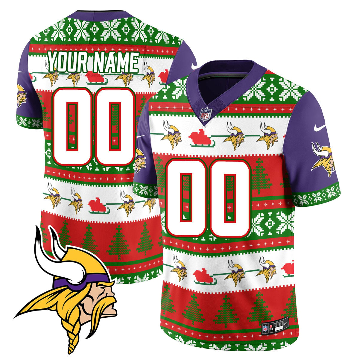 Vikings Ugly Christmas Jersey - Nike Vikings Ugly Christmas Sweater