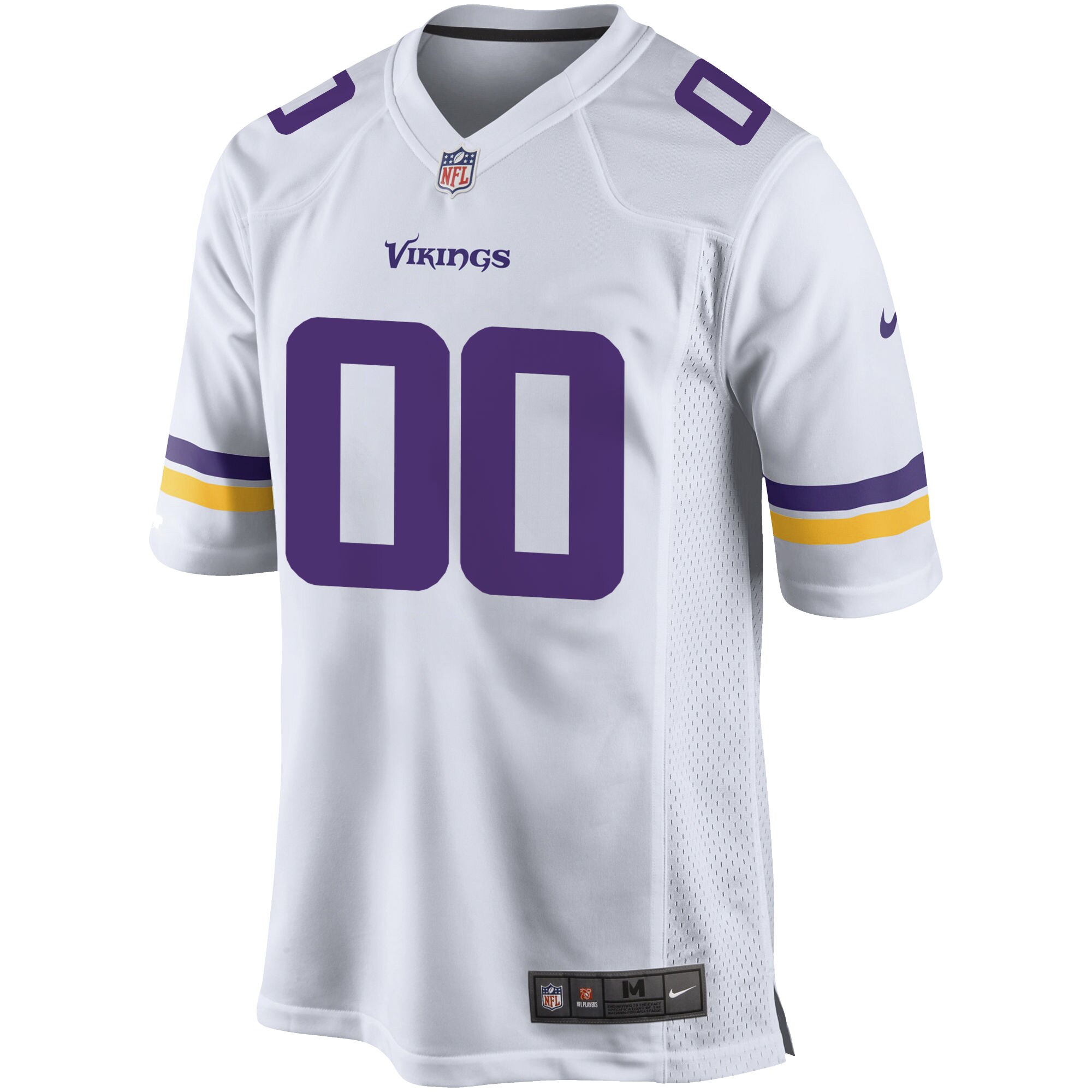Alternative view of Vikings White Custom Jersey nike design - Nike Vikings White Custom