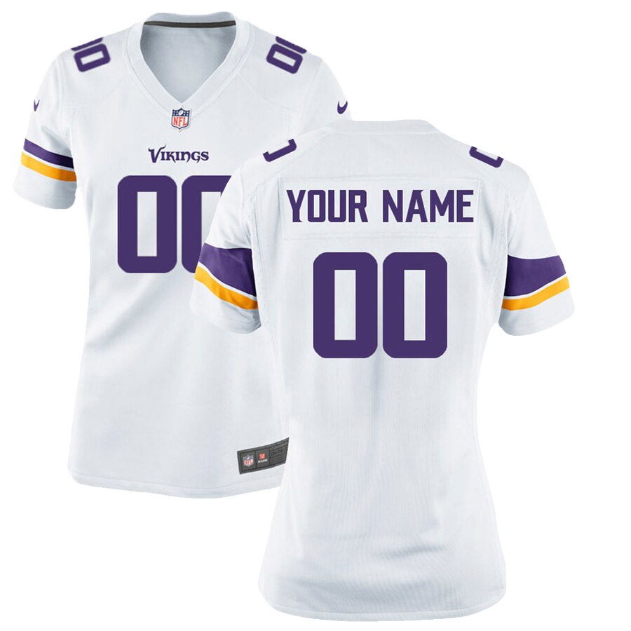 Vikings White Women’s Jersey - Nike Vikings White Women’s Custom
