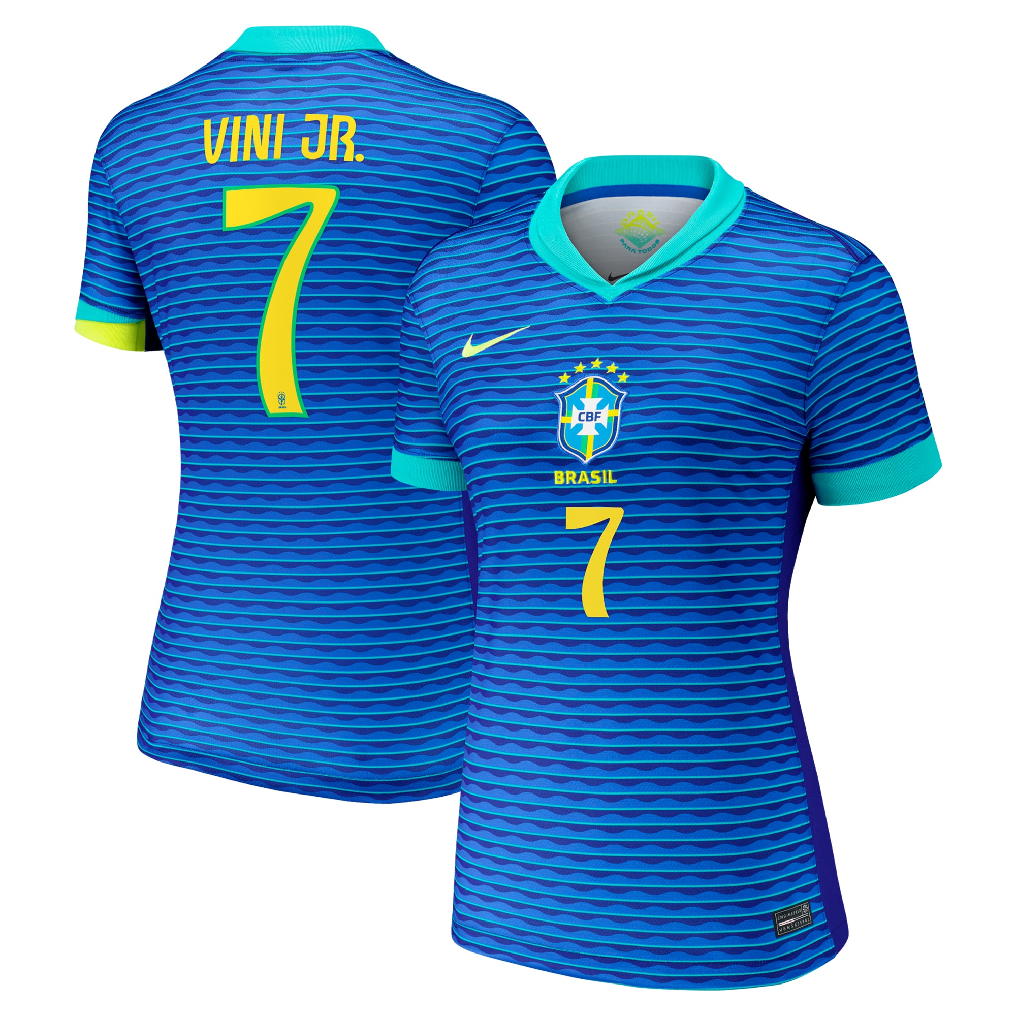 Vini Jr. Brazil National Team Women's 2024 Away Jersey - Blue