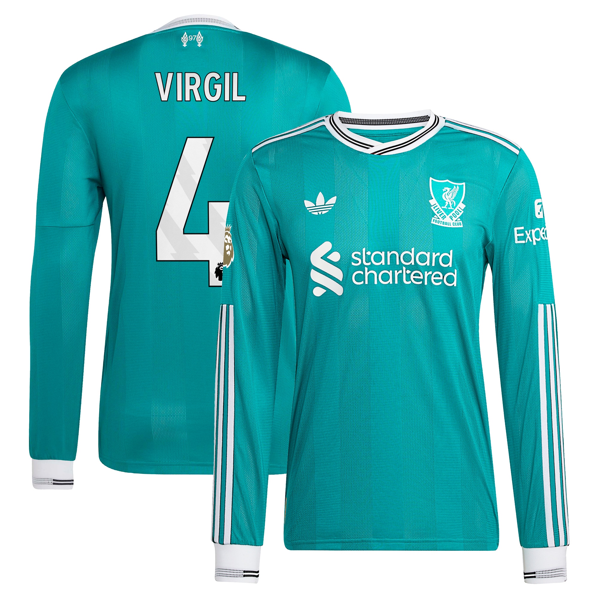 Virgil van Dijk Liverpool 2025/26 Third Long Sleeve Player Jersey - Green