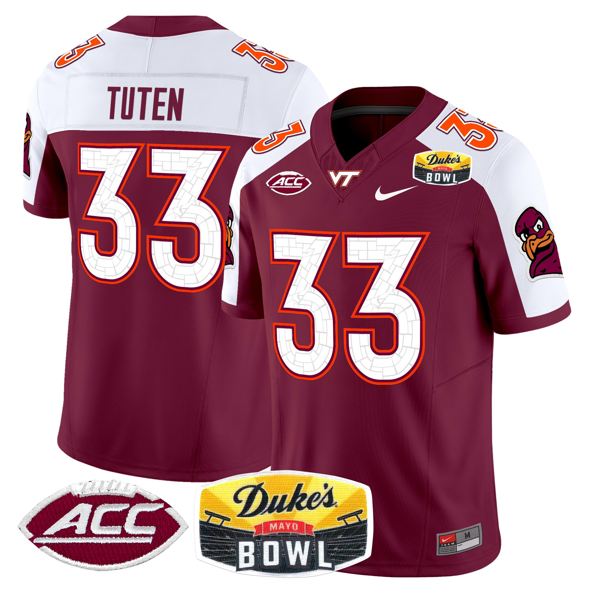 Alternative view of Virginia Tech Drones Jersey - Nike Virginia Tech Drones #1 Jersey