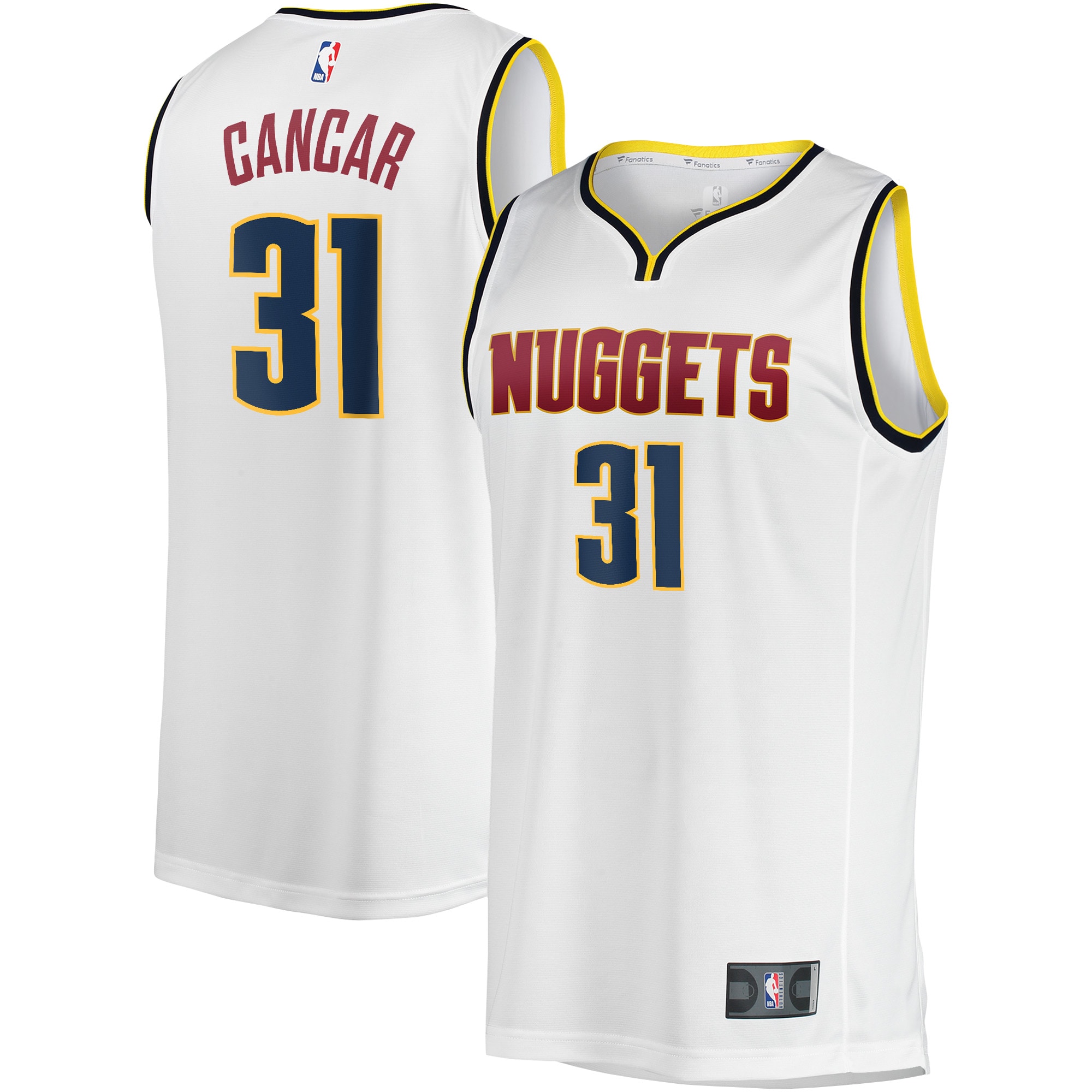 Vlatko Cancar Denver Nuggets Fanatics Fast Break Player Jersey - Association Edition - White