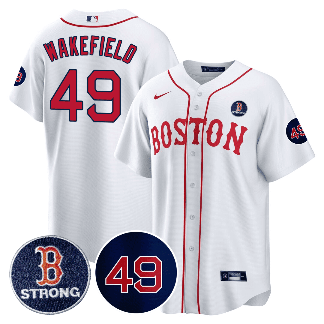 Alternative view of Wakefield Red Sox Jersey - Nike White Home Edition