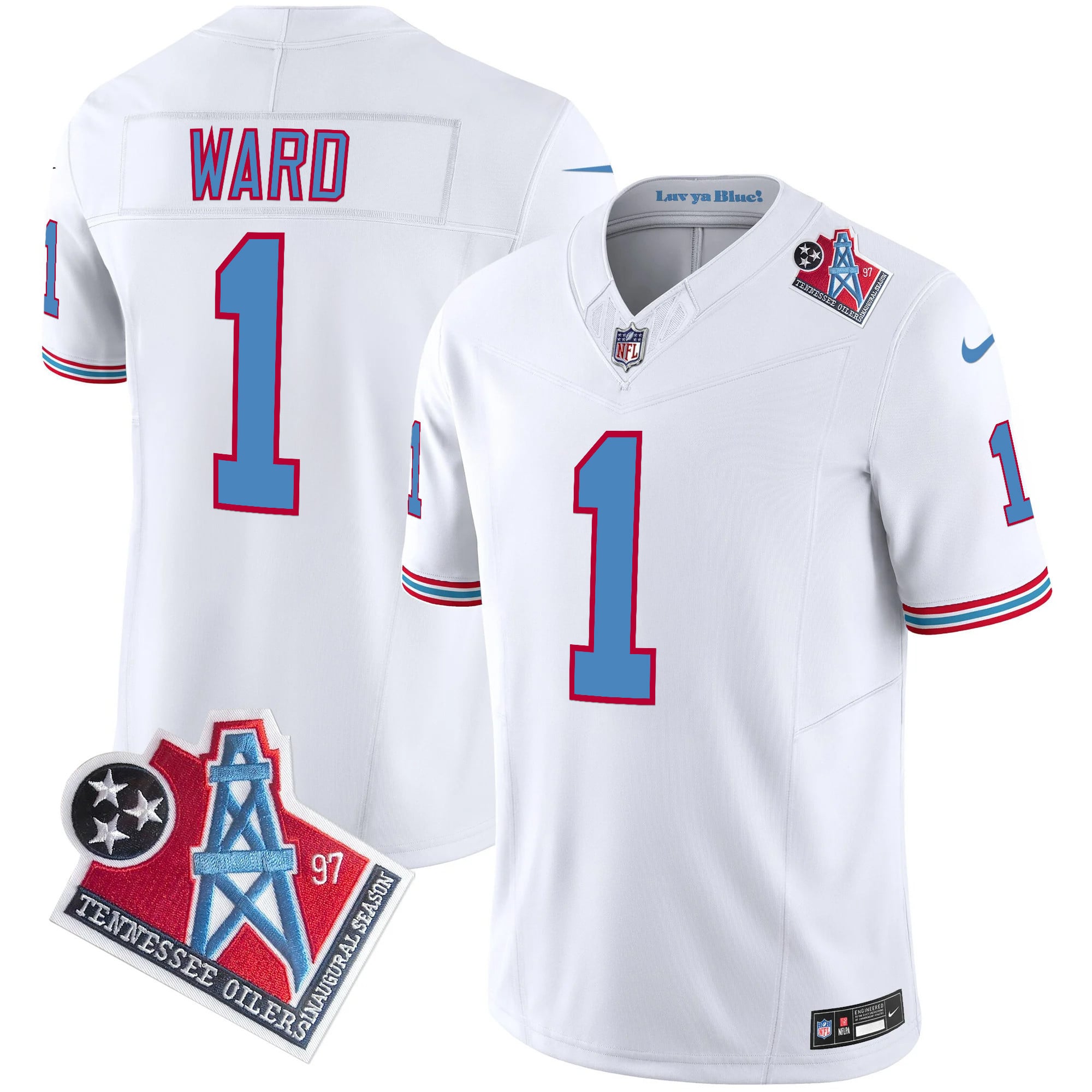 Ward Oilers Throwback Jersey - Nike - White Inaugural Season