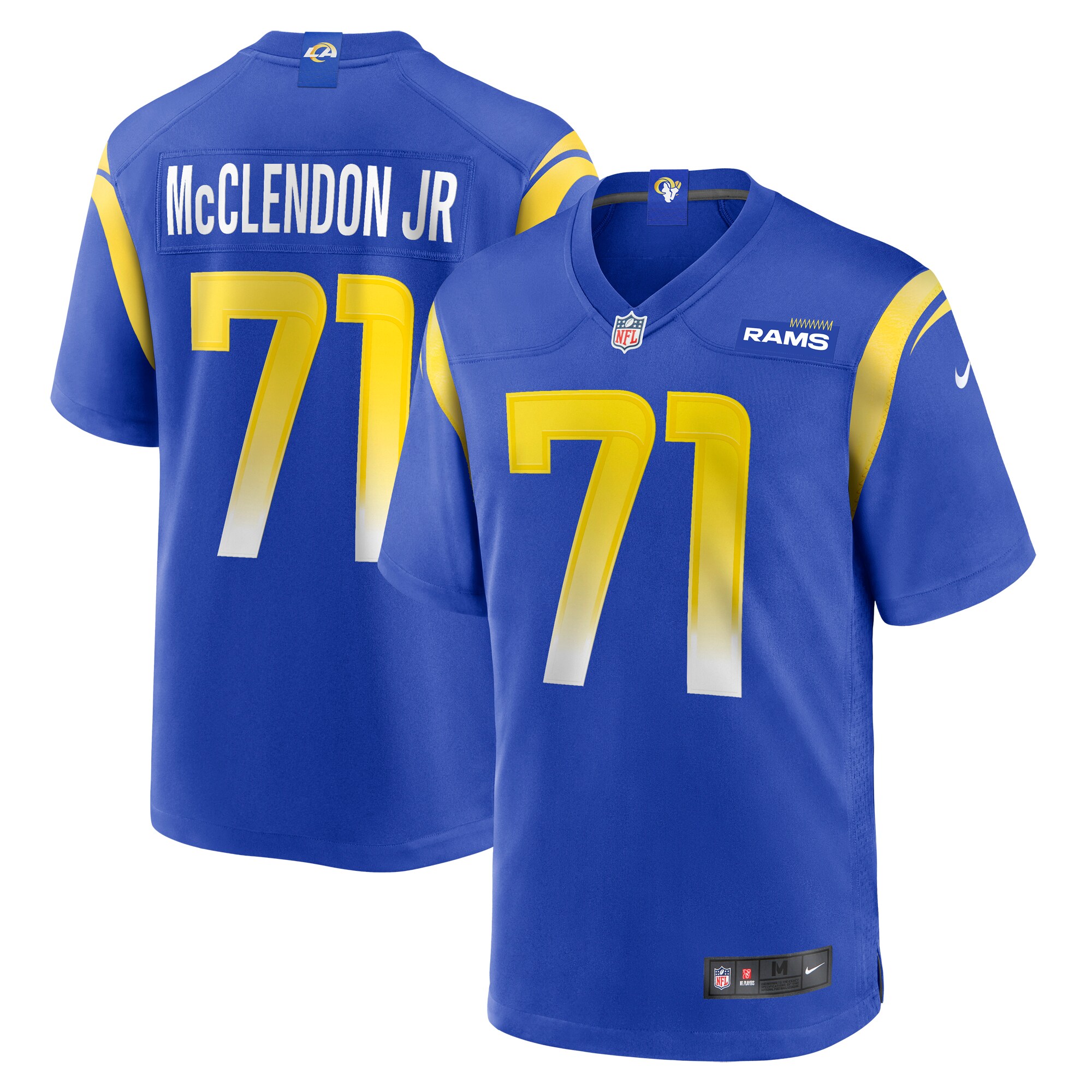 Warren McClendon Jr. Los Angeles Rams Team Game Jersey - Royal