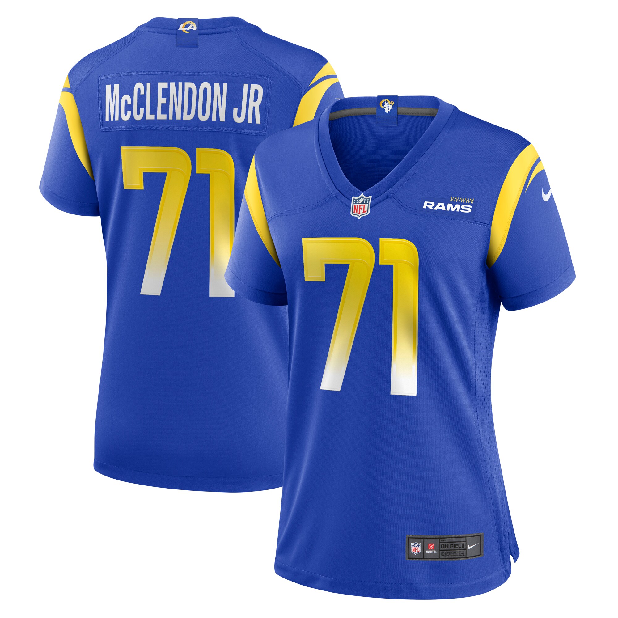 Warren McClendon Jr. Los Angeles Rams Women's Team Game Jersey - Royal