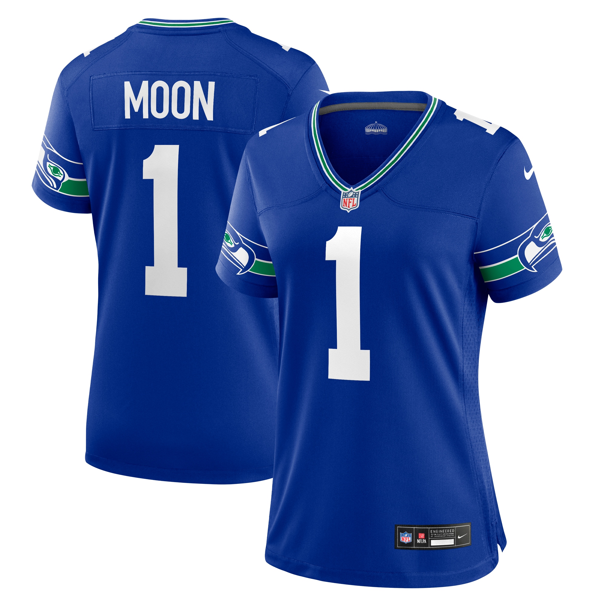 Warren Moon Seattle Seahawks Women's Throwback Retired Player Game Jersey - Royal