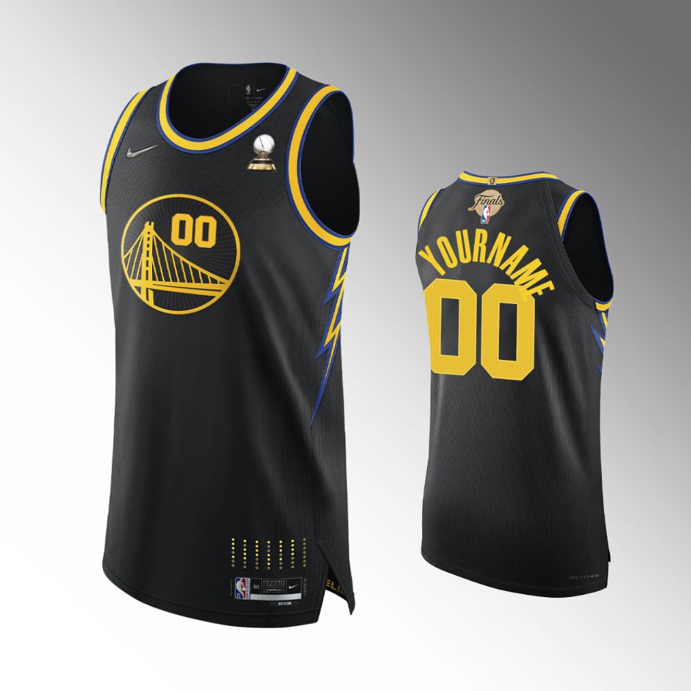 Warriors Black Custom Jersey - Nike Warriors Black Jersey - Finals