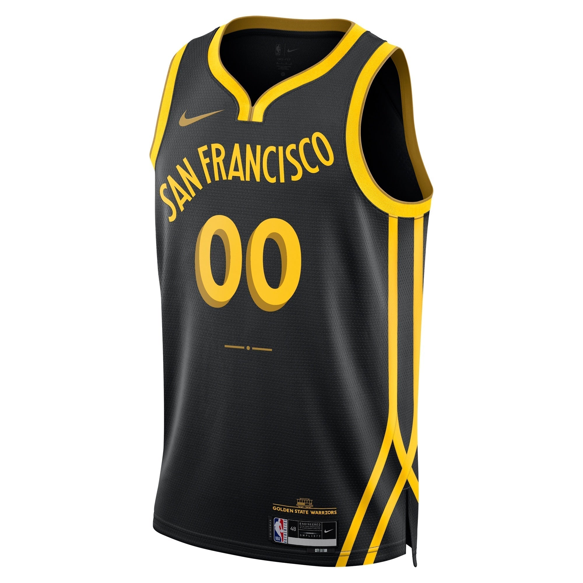 Alternative view of Warriors Custom Black Jersey - Nike - Golden State Edition