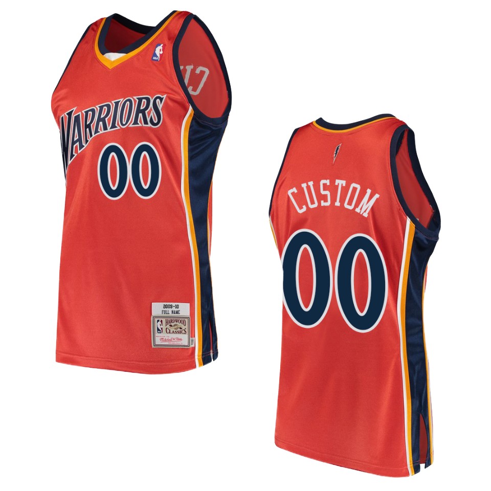 Warriors Custom Orange Jersey - Mitchell & Ness Hardwood