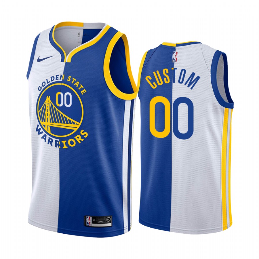 Warriors Custom Split Jersey - Nike - Blue/White