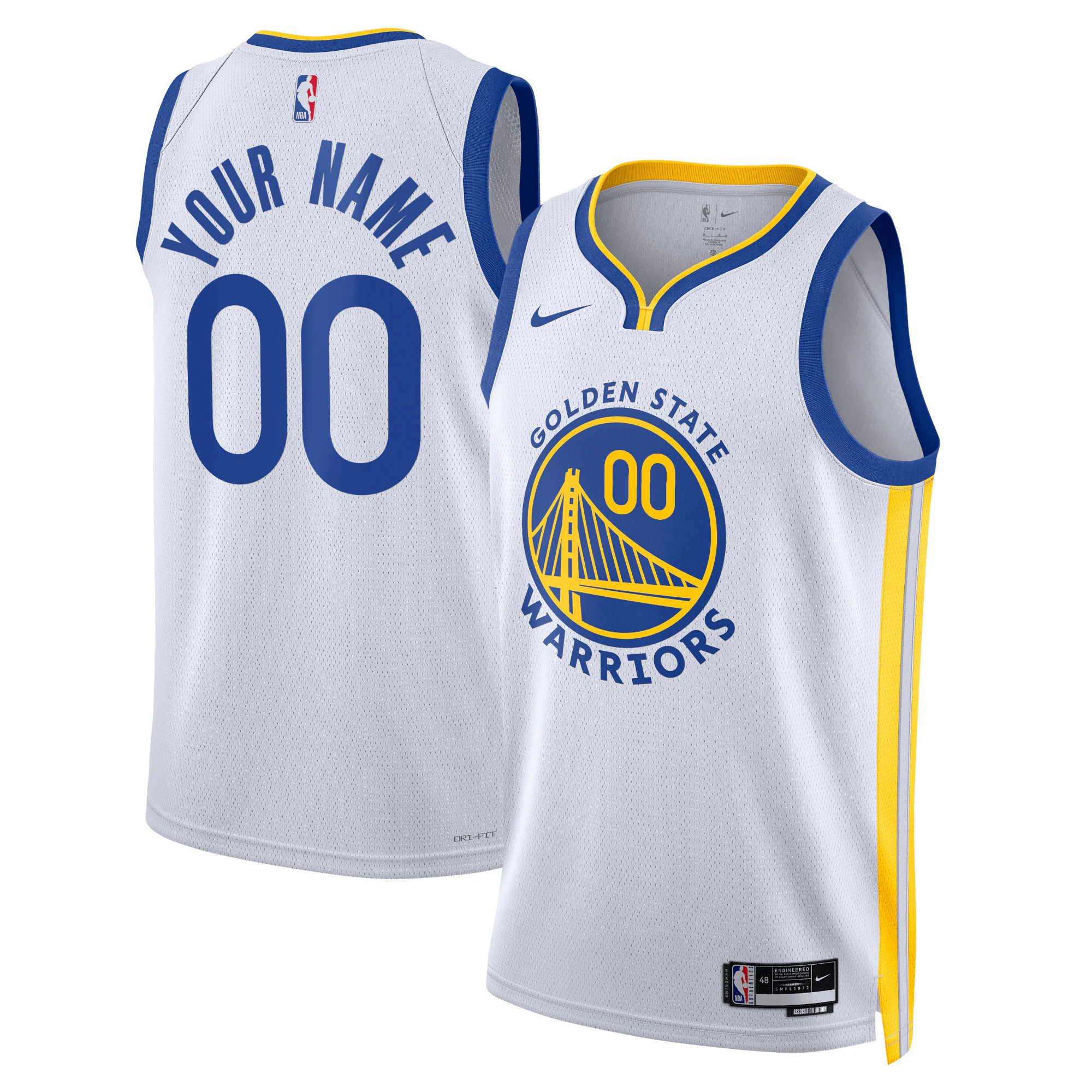 Alternative view of Warriors Custom White Jersey - Warriors Custom Nike White Jersey