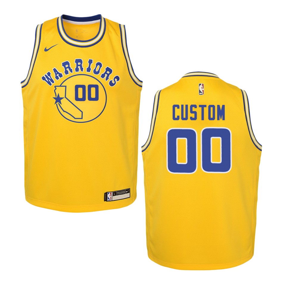 Warriors Gold Custom Jersey - Nike - Number 00 - Fan Edition