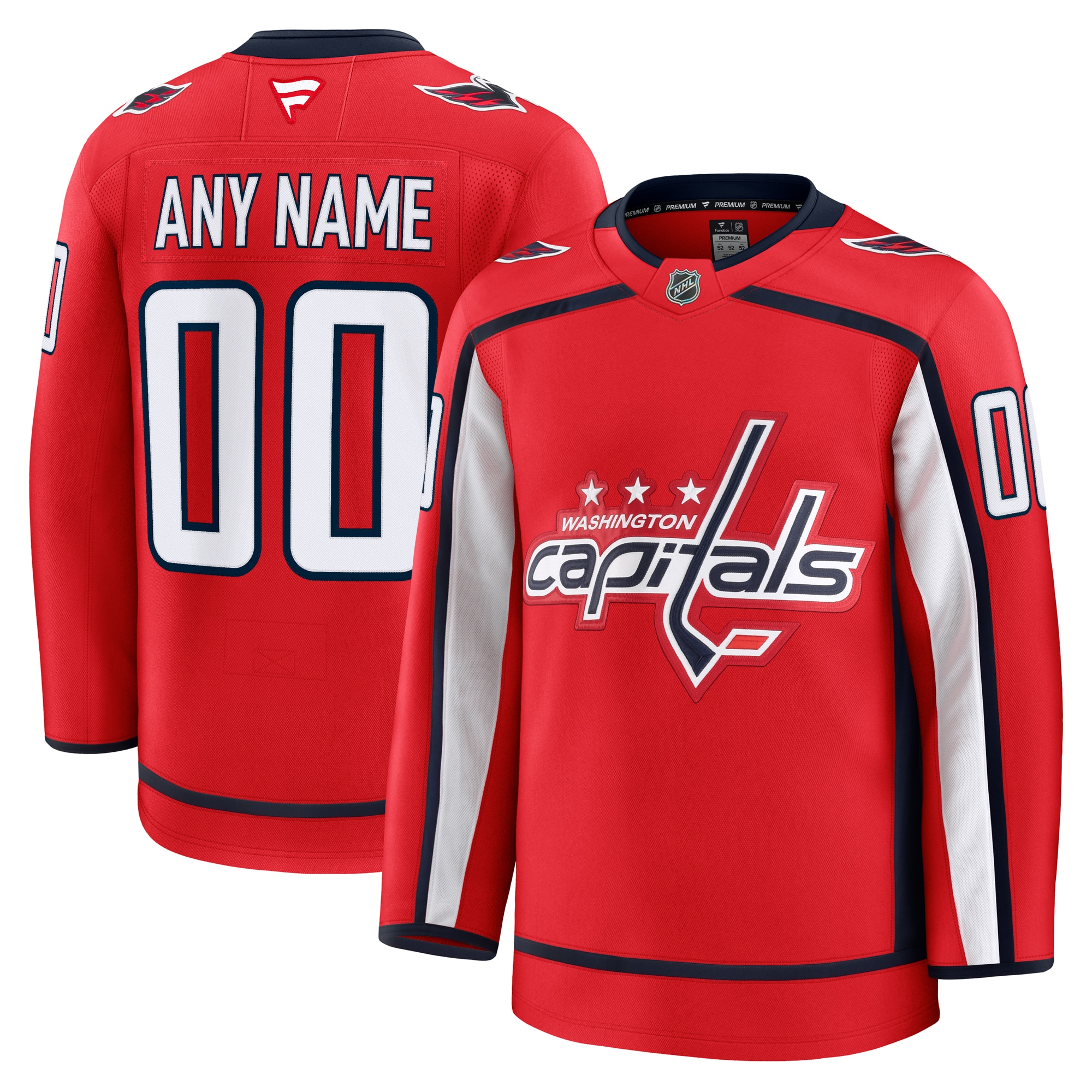 Washington Capitals Fanatics Home Premium Custom Jersey - Red