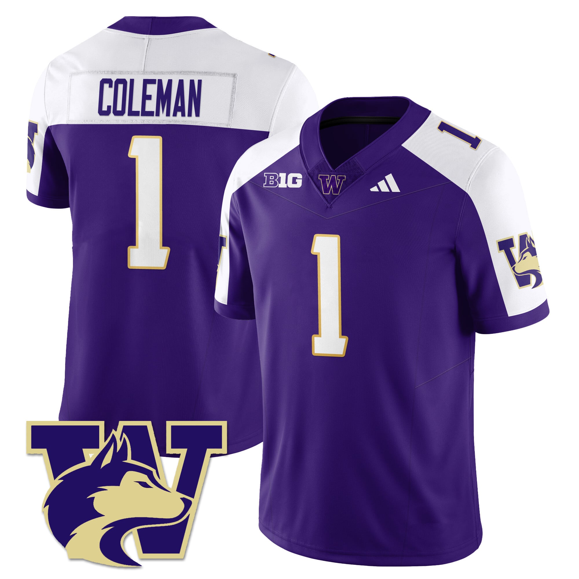Alternative view of Washington Huskies Boston Jersey - Adidas Washington Huskies #12