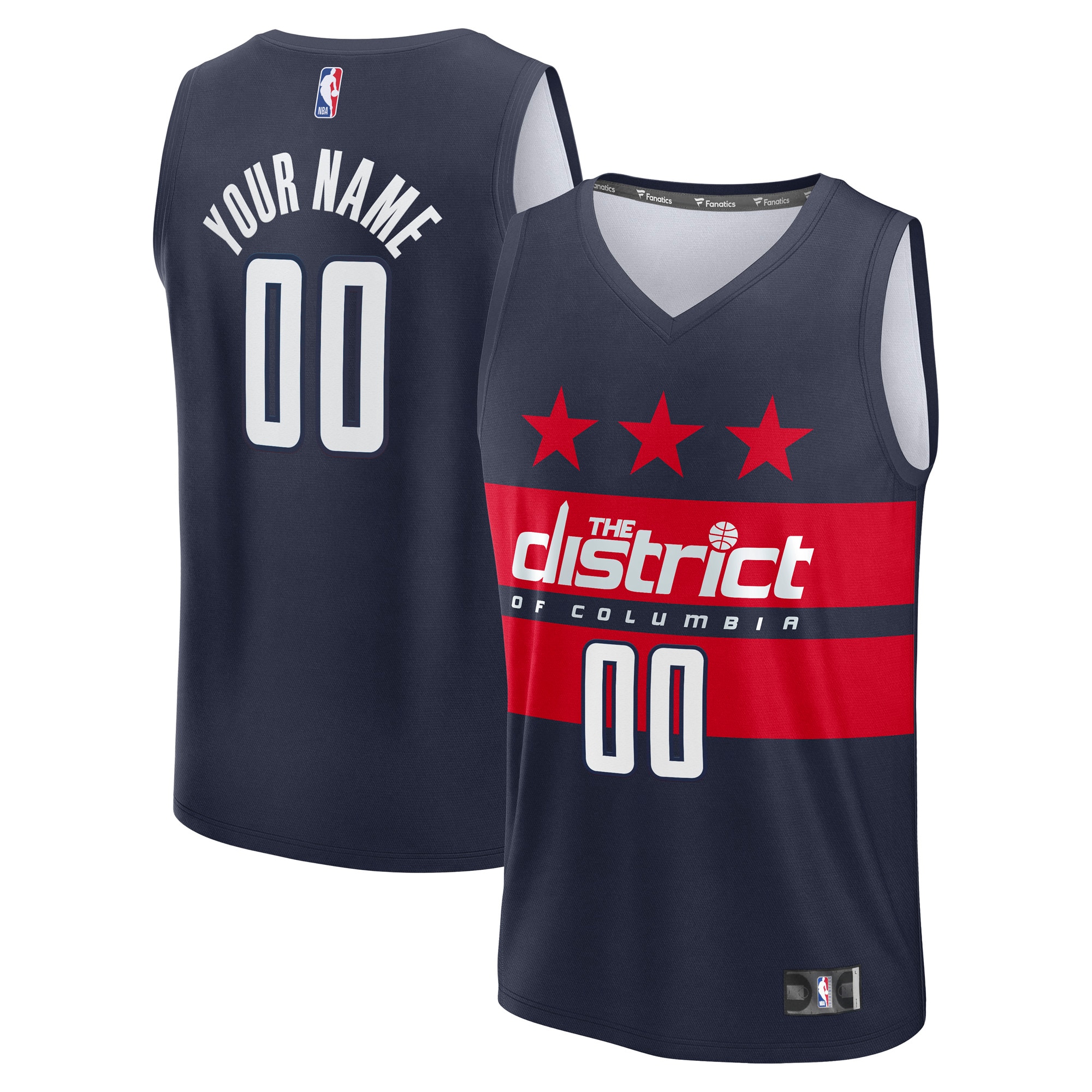 Washington Wizards Fanatics Youth Fast Break Custom Jersey - Navy - Statement Edition