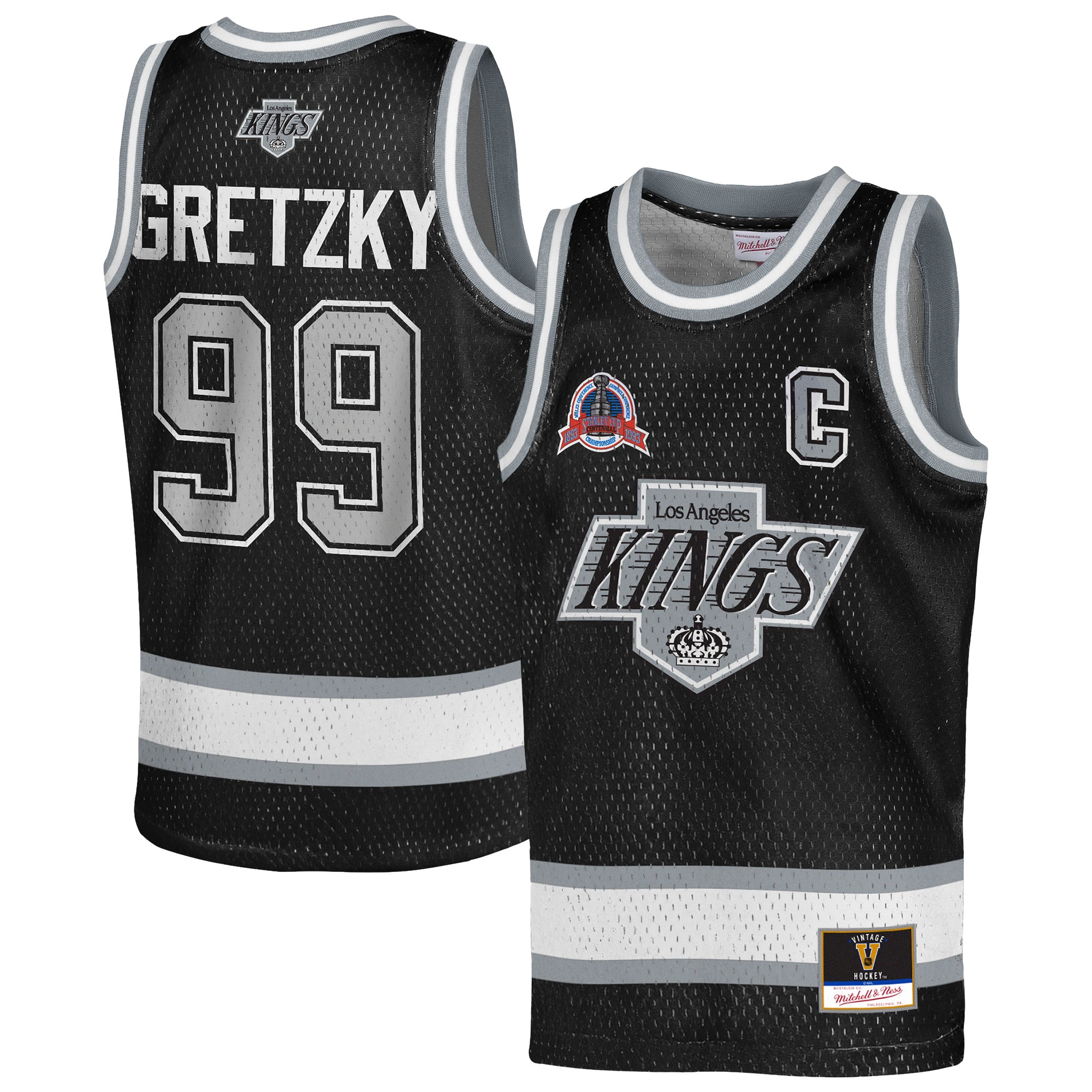 Wayne Gretzky Los Angeles Kings Youth Maxxed Out Fashion Basketball Jersey - Black