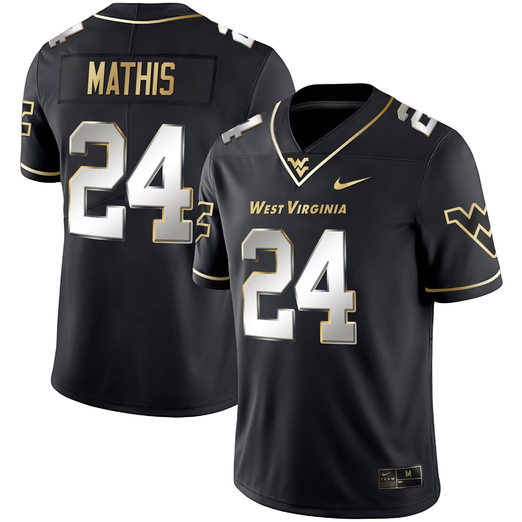 Alternative view of West Virginia Daniels #18 Jersey - Nike - Black & Gold