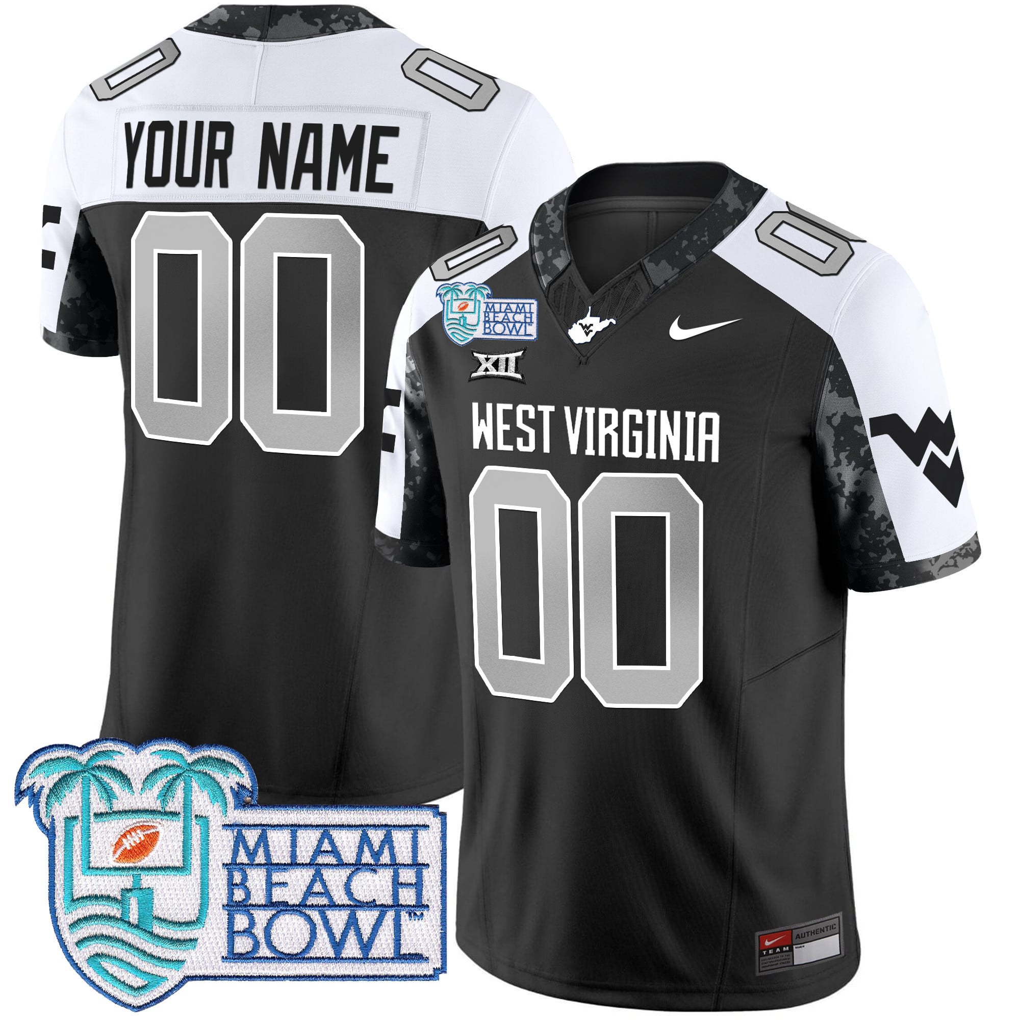 Alternative view of West Virginia Jersey Black - Nike West Virginia Mountaineers Jersey