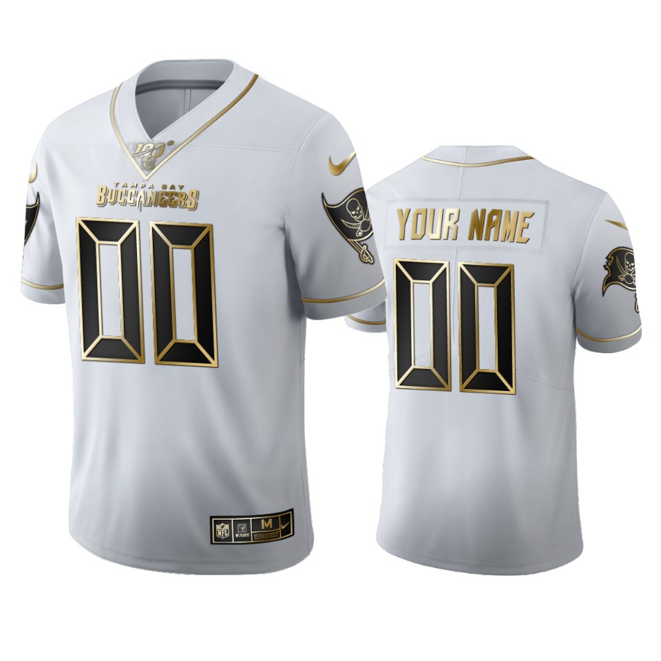 White Buccaneers Jersey Gold Trim - Nike White Buccaneers Jersey