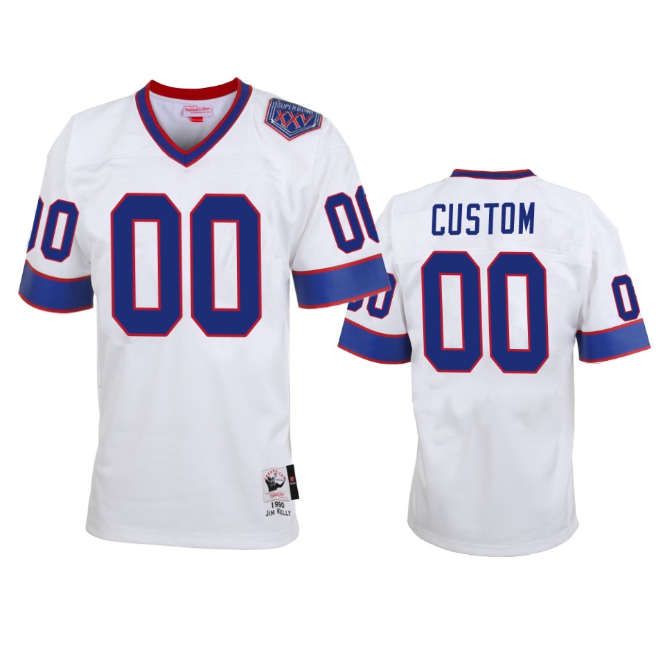 White Buffalo Bills Custom Jersey - Mitchell & Ness
