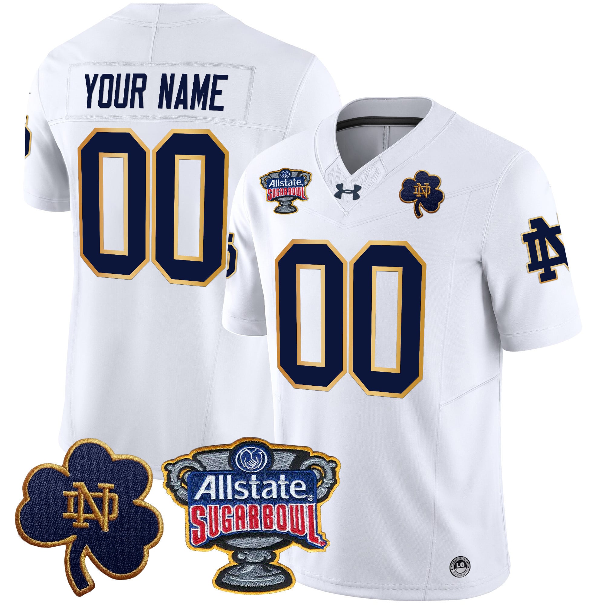 white college Under Armour Notre Dame Jersey - Under Armour Notre Dame